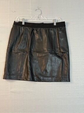 Black Leather Mini Skirt Loft